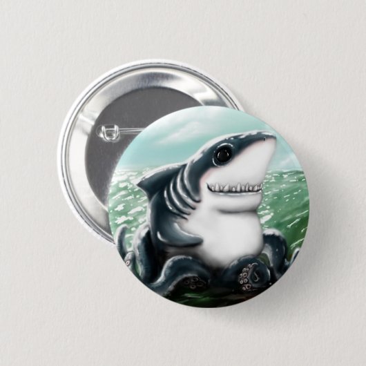 Sharktopus 缶バッジ (正面&裏面)