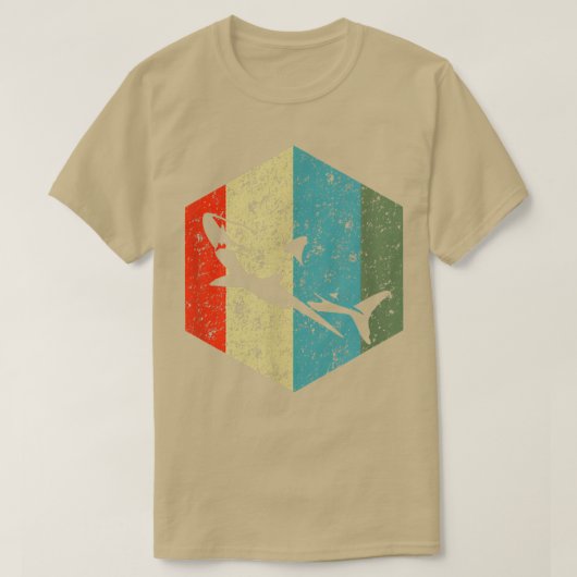 SharkVintageカラーデザイン Tシャツ (デザイン正面)