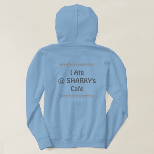 "SHARKY's CAFEで食事" パーカ (デザイン裏面)