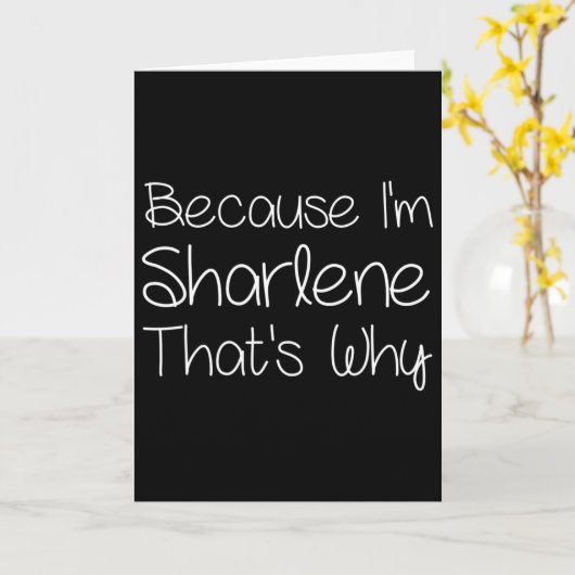 Sharlene Funny Personalized Birthday Women Name Gi カード (黄色い花)