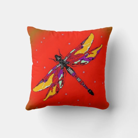 Sharles著トンボによって燃やされるオレンジ枕 クッション (裏面)