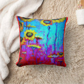 Sharles著ヒマワリの青い月光の神秘的な枕 クッション (ブランケット)