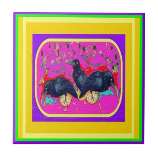 Sharles著フェスティバルのカラス タイル (正面)