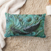 Sharles著彫られたコイの魚のいる池の枕 ランバークッション (ブランケット)