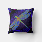 Sharles著紗織のトンボの真夜中の青い枕 クッション (裏面)