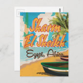 Sharm El Sheik – エジプトのヴィンテージ旅行ポスター ポストカード (正面/裏面)