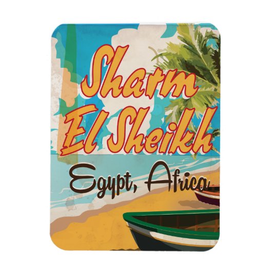 Sharm El Sheik – エジプトのヴィンテージ旅行ポスター マグネット (縦)