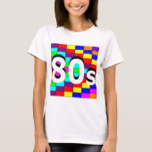 Sharniaの`の80sによって着色される背景の」Tシャツ Tシャツ (正面)