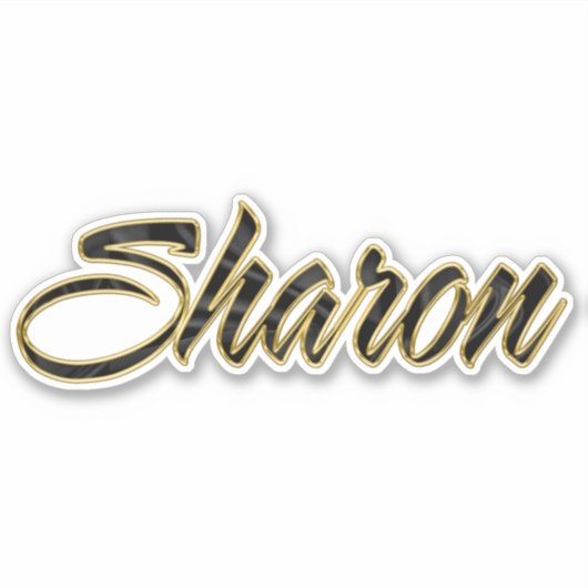 Sharon black gold Lettering Aufkleber Sticker シール (正面)