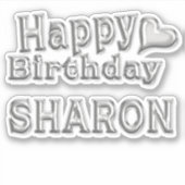 Sharon Happy Birthday silver Aufkleber Sticker シール (正面)