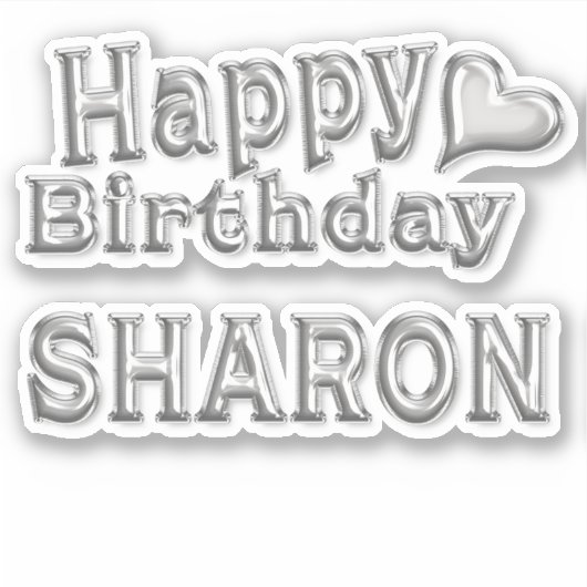 Sharon Happy Birthday silver Aufkleber Sticker シール (正面)