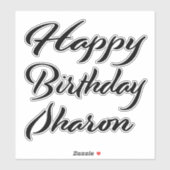 Sharon Name Vorname black Sticker Geburtstag シール (シート)