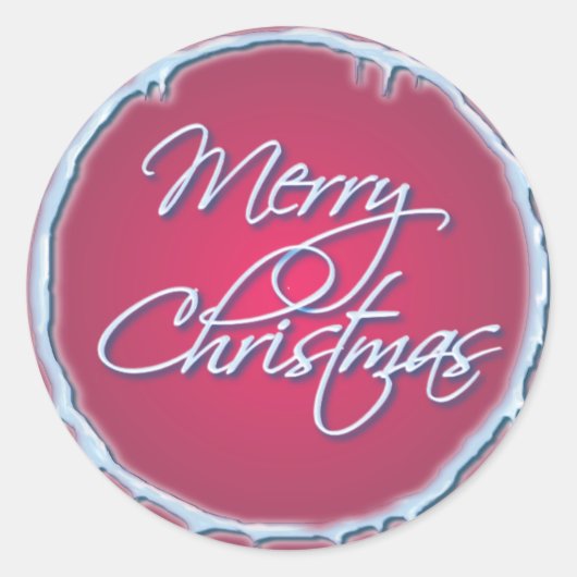 SHARON SHARPEによるメリークリスマス&氷柱 ラウンドシール (正面)