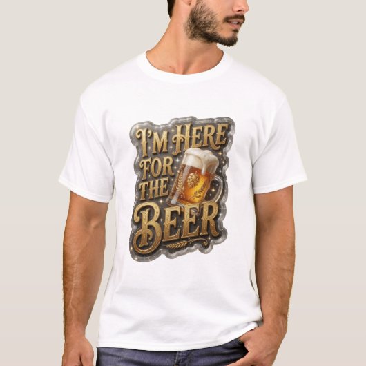 Sharp ビールが飲みたいから来たよ Tシャツ デザイン (正面)