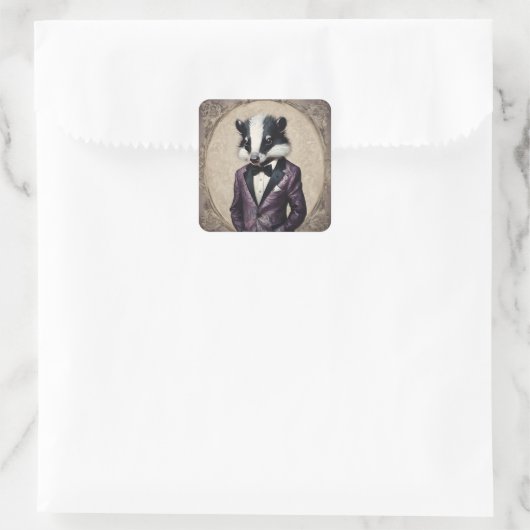 "Sharp Dressed Skunk" Sticker Sheet スクエアシール (バッグ)