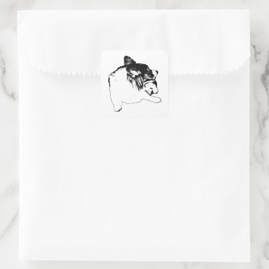 Sharp-Line Corgi スクエアシール (バッグ)