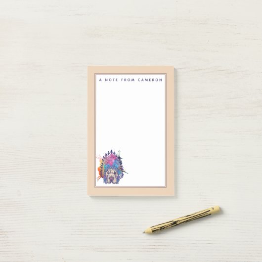 Sharpeiの原産のアメリカインディアンの責任者は|あなたのNaを加えます ポストイット (デスク上)