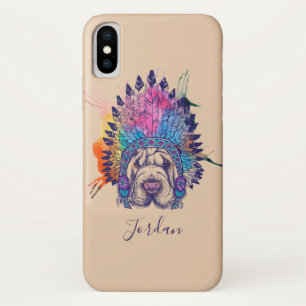 Sharpeiの原産のアメリカインディアンの責任者は あなたのNaを加えます iPhone X ケース