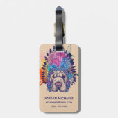 Sharpeiの原産のアメリカインディアンの責任者は|名前を加えます ラゲッジタグ (裏面縦)