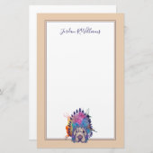 Sharpeiの原産のアメリカインディアンの責任者は|名前を加えます 便箋 (正面/裏面)