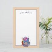 Sharpeiの原産のアメリカインディアンの責任者は|名前を加えます 便箋 (スタンド正面)