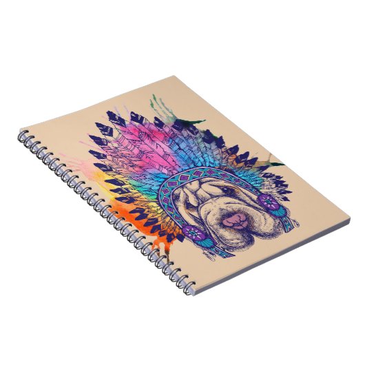 Sharpeiの原産のアメリカインディアンの責任者 ノートブック (右側)