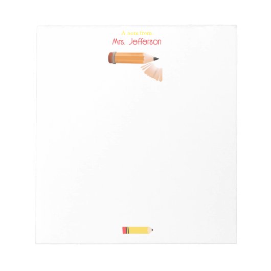 Sharpen Colored Crayon Kindergarden Teacher ノートパッド (正面)