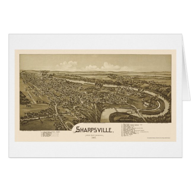 SharpsvilleのPAのパノラマ式の地図- 1901年 (正面横)
