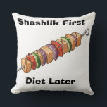 Shashlik クッション<br><div class="desc">Shashlik is a popular dish in many countries of the Caucasus, Central Asia, and Eastern Europe, but it holds a special place in Georgian cuisine. This delicious skewered meat, often made from marinated chunks of beef, lamb, or pork, is grilled over an open flame, creating a smoky, savory flavor that’s...</div>