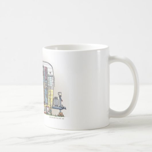 ShastaのキャンピングカートレーラーRVのマグ コーヒーマグカップ (右)