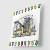 ShastaのキャンピングカートレーラーRV スクエア壁時計 (傾斜)