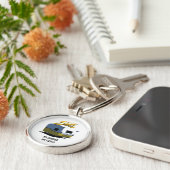 Shastaのヴィンテージのキャンピングカー-黄色 キーホルダー (側面)