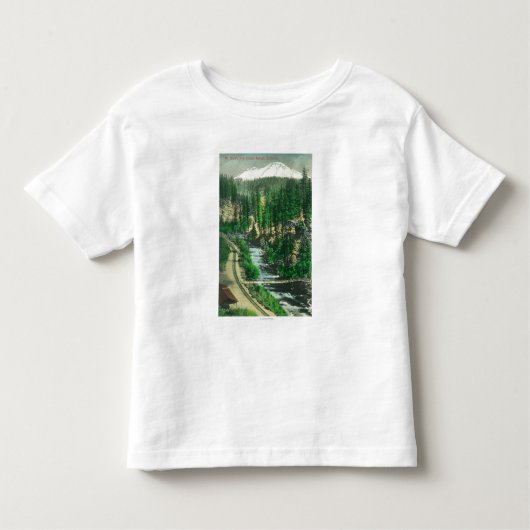 Shastaの退去からのMt. Shastaの眺め トドラーTシャツ (正面)