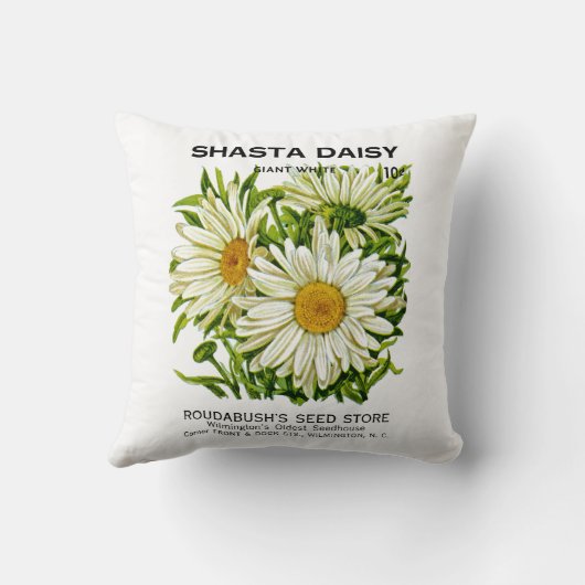 Shastaデイジーのヴィンテージの種の包み クッション (裏面)