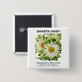 Shastaデイジーヴィンテージシードパケット 缶バッジ (正面&裏面)