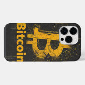 Shattered Bitcoin Logo Crypto Blockchain Design iPhoneケース (裏面横)