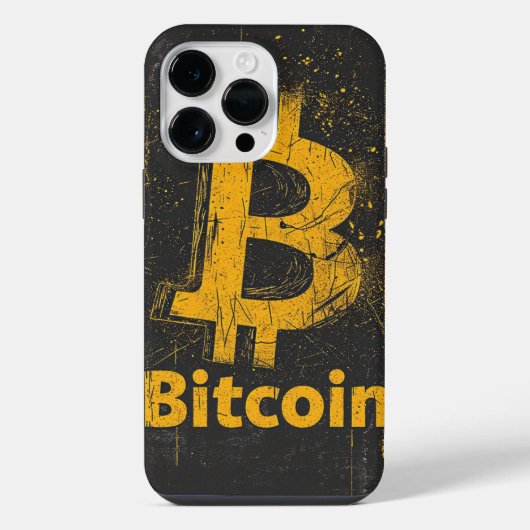 Shattered Bitcoin Logo Crypto Blockchain Design iPhoneケース (裏面)