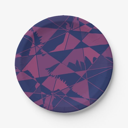 Shattered Blue Red ペーパープレート (正面)