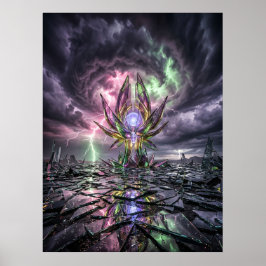 Shattered Glass Storm Landscape ポスター