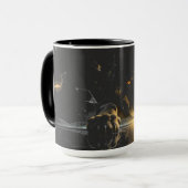 Shattered Lightning Wolf Mystical Dark Fantasy マグカップ (正面左)