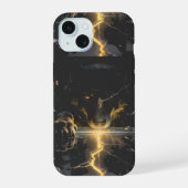 Shattered Lightning Wolf Mystical Dark Fantasy iPhone 15ケース (裏面)