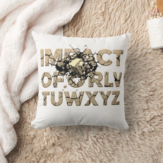 Shattered Rock Text Urban Grunge Art クッション (ブランケット)