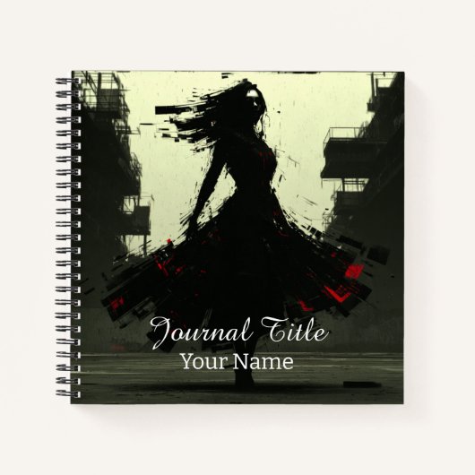 Shattered Silhouette Journal — Custom Name & Title ノートブック (正面)