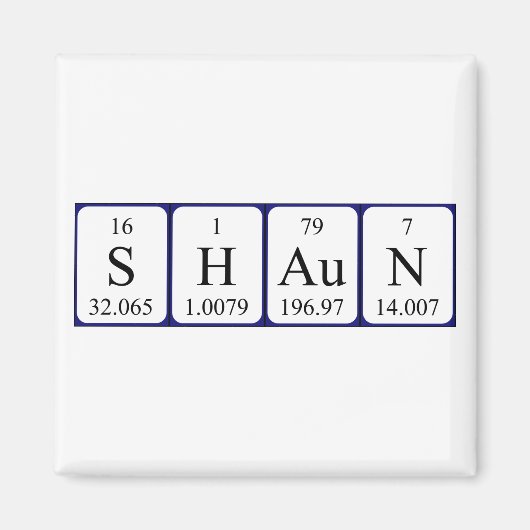 Shaun周期表名磁石 マグネット (正面)
