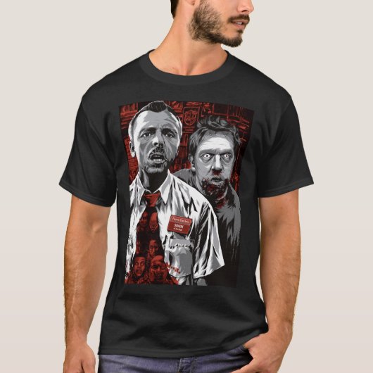 Shaun Of the Dead フレンズ レトロ Tシャツ (正面)