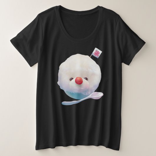 Shaved Ice Pup: Smiling Bichon Summer Dessert プラスサイズTシャツ (デザイン正面)