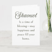 Shavuot Greeting Card Message - Blessings, Peace カード (正面)