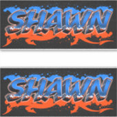 Shawn Vorname Name Graffiti Aufkleber Sticker シール (正面)