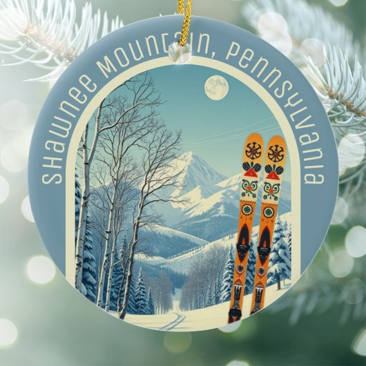 Shawnee Mountain Pennsylvania ski souvenir  セラミックオーナメント