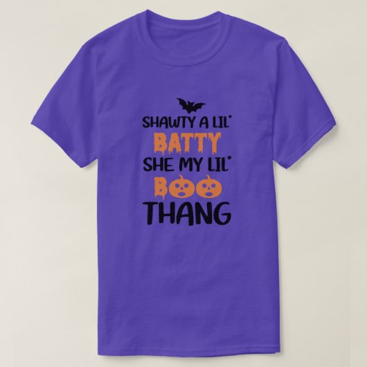 shawty a lil batty彼女は私のlil boo thang 01 tシャツ (デザイン正面)